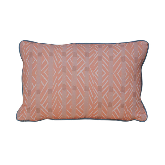Bow Tie Stripe Coral Custom Lumbar Pillow