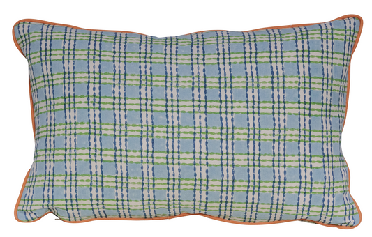 Trellis Hand Block Custom Lumbar Pillow