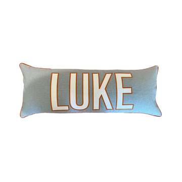 Name Appliqué Lumbar Pillow- LUKE
