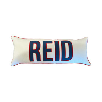 Name Appliqué Lumbar Pillow- REID