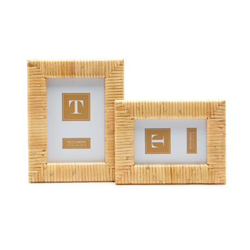 Woven Rattan Frame Pair