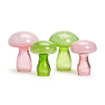 Glass Mushrooms Pair