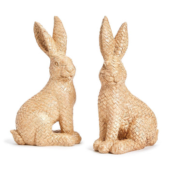 Rattan Bunnies Pair