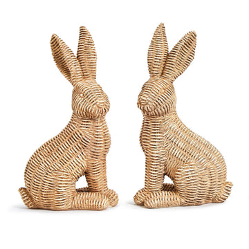 Rattan Bunnies Pair