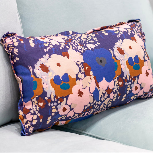 Cleo Navy Custom Lumbar Pillow