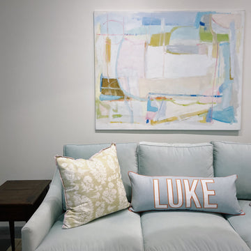 Name Appliqué Lumbar Pillow- LUKE