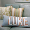 Name Appliqué Lumbar Pillow- LUKE