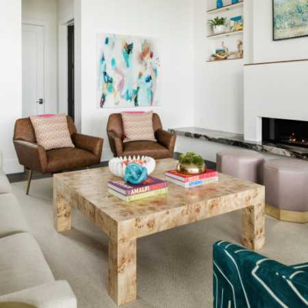 Burl wood square coffee table deals